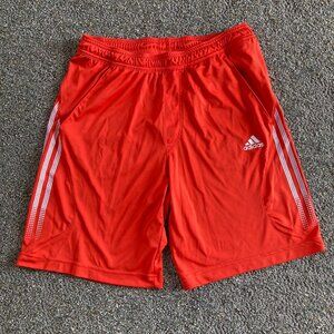 Mens Adidas Athletic Shorts Size Medium Orange 2 Pockets